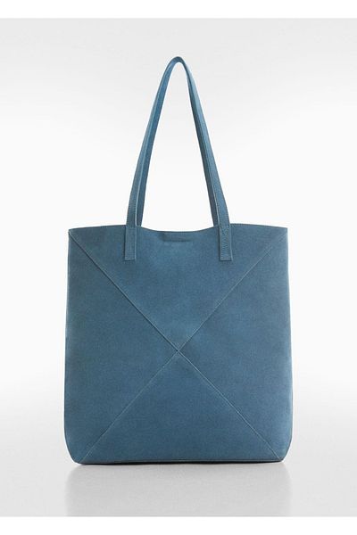 MANGO Woman Geantă Shopper din piele - Elegantă și practică