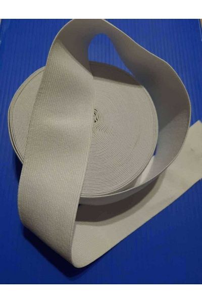 kadifecim 4 cm White Frost Leg Waist Elastic Flat Wide Elastic 5 Meters