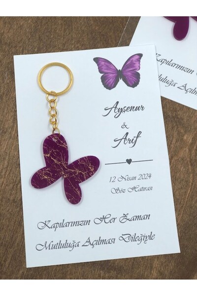 Masalsı Concept 25 Adet Kartlı Epoksi Anahtarlık Düğün,kına,söz,nişan Hediyel...