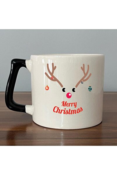 Kırtasiye Ofisi كوب عيد الميلاد على شكل حرف D مطبوع عليه غزال عيد ميلاد سعيد ...