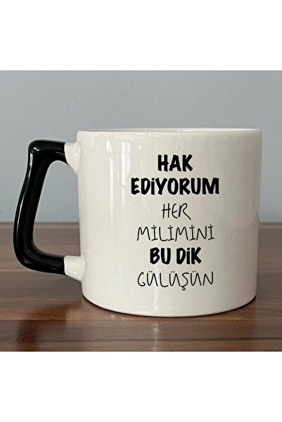 Kırtasiye Ofisi Hak Ediyorum Her Milimini Bu Dik Gülüşün Baskılı Siyah Kulplu...