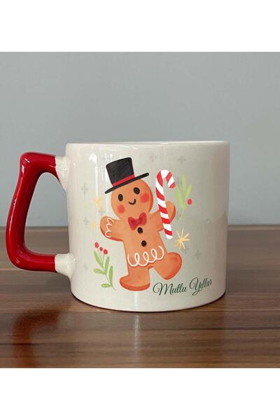 Kırtasiye Ofisi كوب عيد ميلاد سعيد لرجل خبز الزنجبيل مطبوع على شكل حرف D بمقب...
