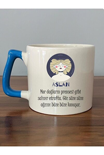 Kırtasiye Ofisi مج على شكل حرف D بيد زرقاء مطبوع عليه الأسد وشرح مضحك عنه