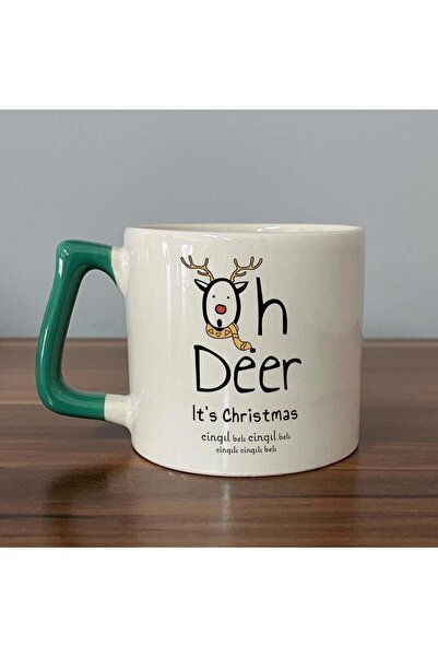 Kırtasiye Ofisi كوب عيد الميلاد D مع مقبض أخضر مطبوع من Cingıl Bels