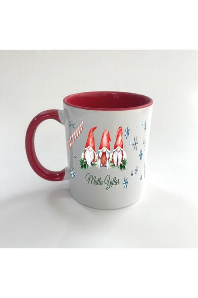 Kırtasiye Ofisi سنة جديدة سعيدة 3 سانتا كلوز مطبوعة الأحمر ميجا كأس عيد الميلاد