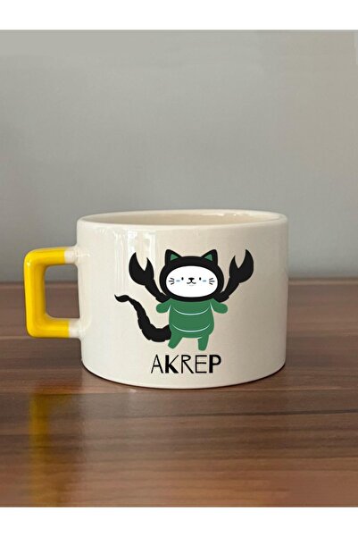 Kırtasiye Ofisi Akrep Burcu Ve Onla Alakalı Komik Açıklama Baskılı Yeşil Kedi...
