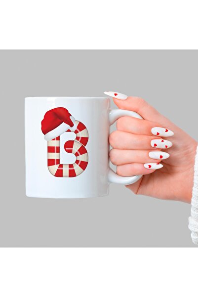 Kırtasiye Ofisi كوب أبيض مطبوع عليه حرف B للعام الجديد