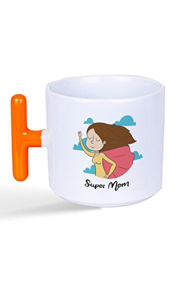 Kırtasiye Ofisi كوب سوبر موم كيب مطبوع بمقبض برتقالي