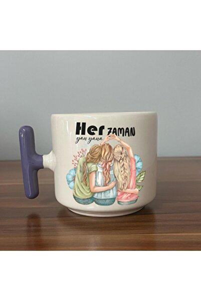 Kırtasiye Ofisi كوب T بمقبض أرجواني مطبوع دائمًا جنبًا إلى جنب