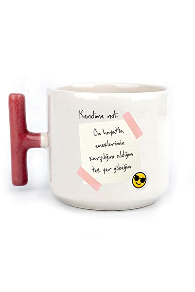 Kırtasiye Ofisi ملاحظة لنفسي: كوب T بمقبض أحمر مطبوع عليه مكارمة عملي في هذه ...
