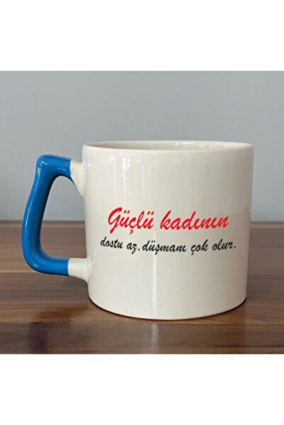 Kırtasiye Ofisi كوب نسائي قوي مطبوع عليه مقبض أزرق على شكل حرف D