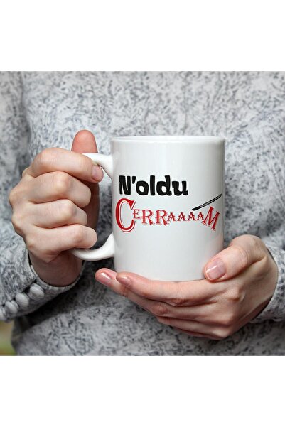Kırtasiye Ofisi كوب أبيض مطبوع من Noldu Cerraaaam