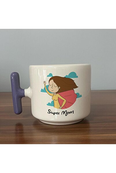 Kırtasiye Ofisi كوب سوبر موم كيب مطبوع بنفسجي بمقبض