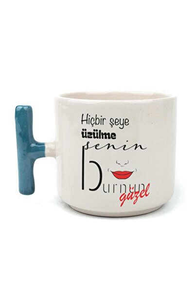 Kırtasiye Ofisi كوب تي شيرت بمقبض أزرق مطبوع عليه عبارة "لا تشعر بالعرق" من "...