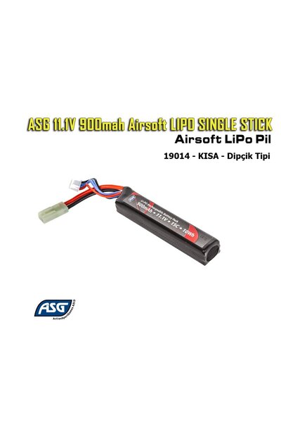 ASG 11.1V 900mah Airsoft LIPO SINGLE STICK (19014)