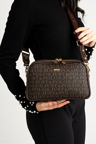 Just Polo Kadın 5 Bölmeli Ayarlanabilir Uzun Askılı Çapraz Çanta Omuz Çantası...