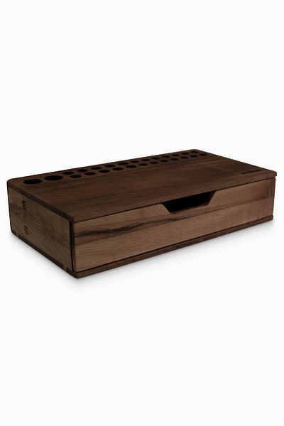 Woodsaka Reka Mini - Чекмедже за моливи и органайзер за бюро, орехово дърво