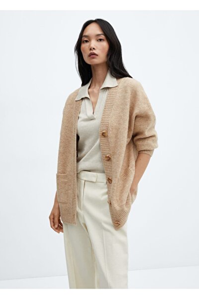 MANGO Woman Ζακέτα oversize με κουμπιά