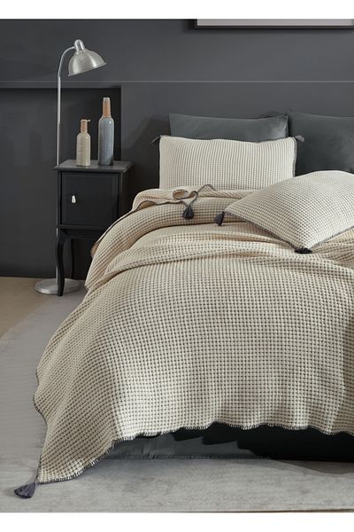 Dantela Anthracite Drina Double Tufted Bed Set