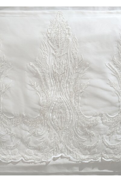 Dantela Mira Bella Laced Cotton Satin Bridal Set - Cream