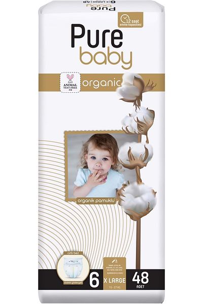 Pure Baby 192 Extra Large Baby Diapers - 15-27KG Size 6