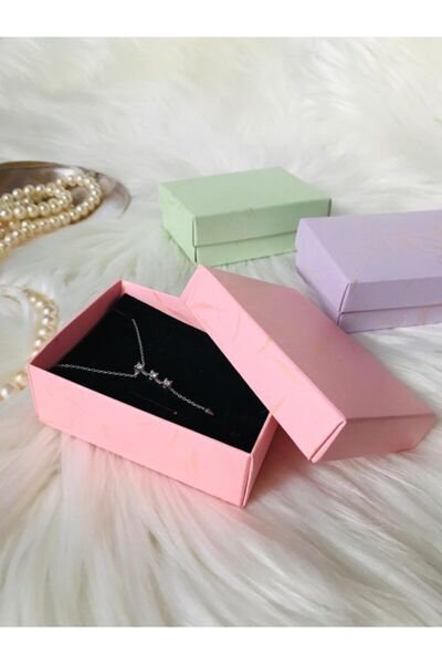 JaNef Pembe Süngerli Hazır Yapılı Takı Kutusu 6x8x3 Cm 24 Adet