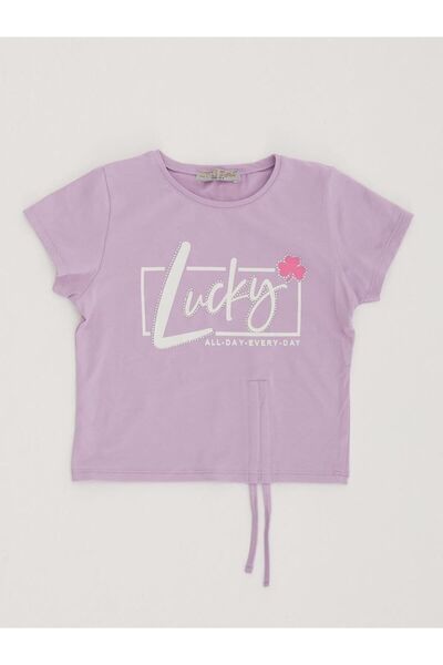 Little Star Girl's Slim Fit Lucky All Day T-Shirt