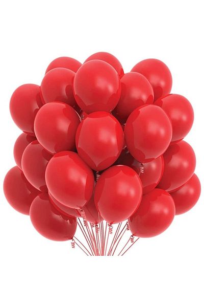 aşkın concept Red Pastel Matte Balloon - 10 Pieces, 12 Inch, 30 Cm
