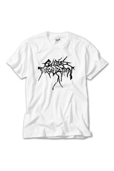 Karadeniz Tricou alb cu logo Decapitation pentru bovine