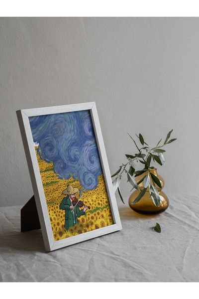 Arthopia Van Gogh Sunflower Fields Violin Pinterest Αφίσα με κορνίζα Δώρο Διακόσμηση Σχέδιο Ζωγραφική