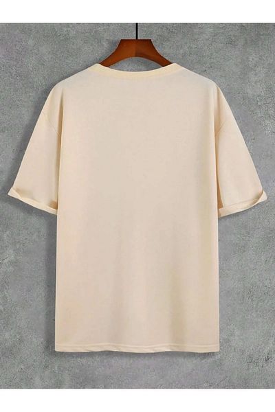 DAXİS Sportwear Company تي شيرت رجالي كبير الحجم - مطبوع على الشاطئ، رقبة دائرية
