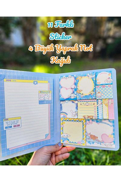 Rota Hediyelik Cınnamoroll Kawaii Sanrio Adhesive Postitli Notebook Planner Notepad Sticker