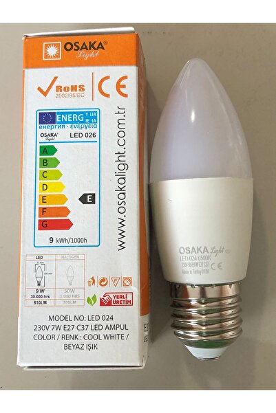 Osaka 10 ADET OSAKA E 27 LED BUJİ  9W=50W 810 LÜMEN 6500 KELVİN BEYAZ
