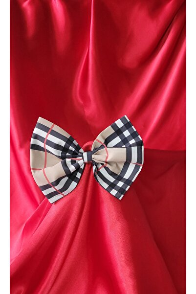 LO ADORO Φιόγκος με καρό σχέδιο από ύφασμα Özek - Αυτόματη πόρπη