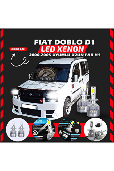 Furens Fiat Doblo D1 2000-2005 Uzun Far Uyumlu Şimşek Etkili Led Xenon Perfor...
