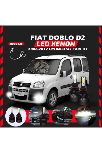 Furens Fiat Doblo D2 2006-2012 Sis Farı Uyumlu Şimşek Etkili Led Xenon Light ...