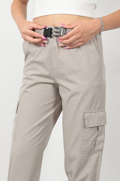 GİYSA Women's Cargo Pocket Elastic Trousers
