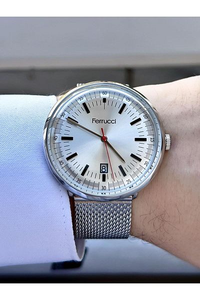 Ferrucci Men's Wicker Cord Wristwatch with Calendar