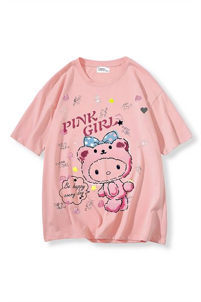 Carpe Μπλουζάκι Bear Pink Girl Oversize