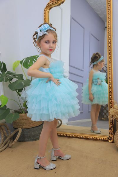 MİSS RAİN Girl's Evening Dress Accessory wiTh ShorT Tulle SKirT and Flower DeTail