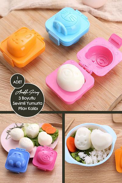 Anadolu Saray 1Pc Cute Character 3D Egg Presentation Serving Mold Cute Shaped Rice Mold -1Pcs