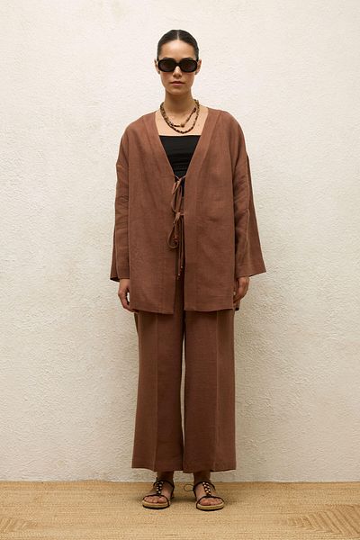 Manuka Braune Leinenhose – Eisenspitze