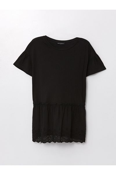 LC Waikiki Umstands-T-Shirt – Rundhalsausschnitt, gleiches Muster und kurze Ärmel
