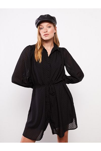 LC Waikiki Rochie cămașă damă cu mânecă lungă cu model