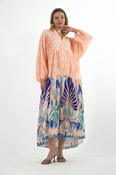 ABBRA Women's Magnolia Model 100% Viscose Summer Dress