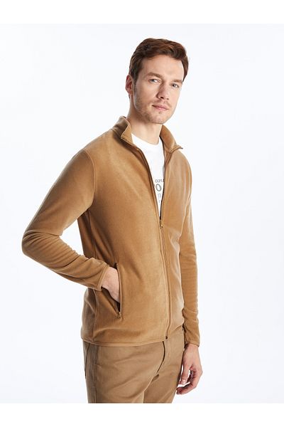LC Waikiki Ανδρική ζακέτα Fleece - Stand γιακά, Μακρυμάνικο