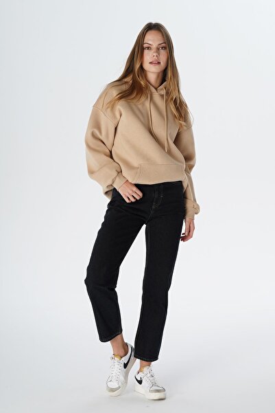 CROSS JEANS Elıza Cropped Koyu Mavi Straight Fit Fermuarlı Jean Pantolon C 4518-076