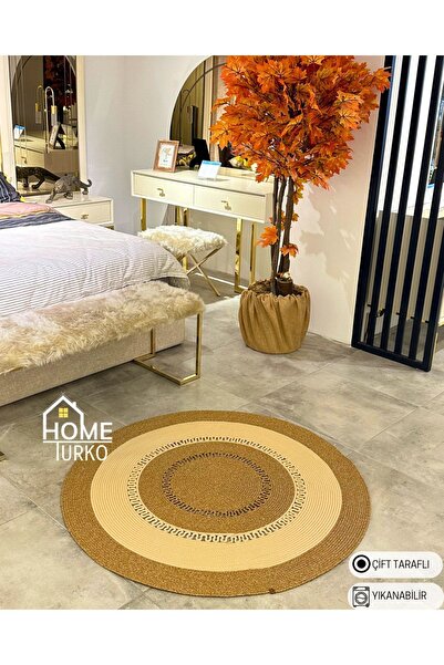 HomeTurko Wicker Rug Doormat Jute Rug Black Patterned Living Room Balcony Kit...