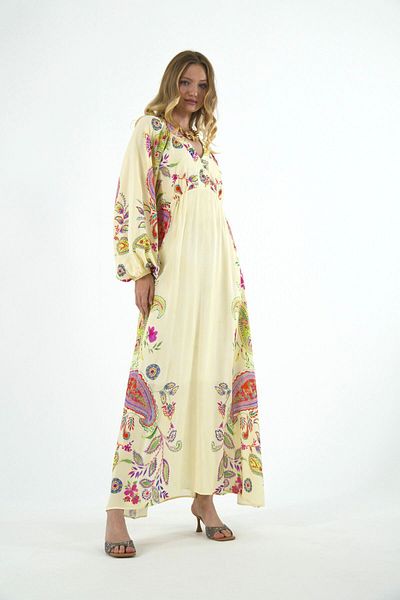 ABBRA Women's Back Window Detailed Lined 100% Viscose Summer Dress