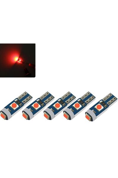 Genel Markalar 5 Adet Kırmızı T5 Led Kilometre Kadran Ambians Aydınlatma Ampulü
